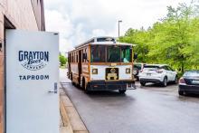 Grayton Beer Taproom Sign with Trolley
